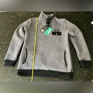 Simply Southern 1/4 Snap Pullover Sweatshirt Quilted Women Sz Medium Steel Gray